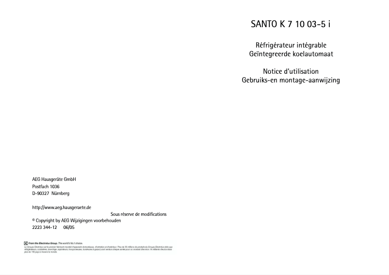 First page image of the manual for Santo SK 71003-5I
