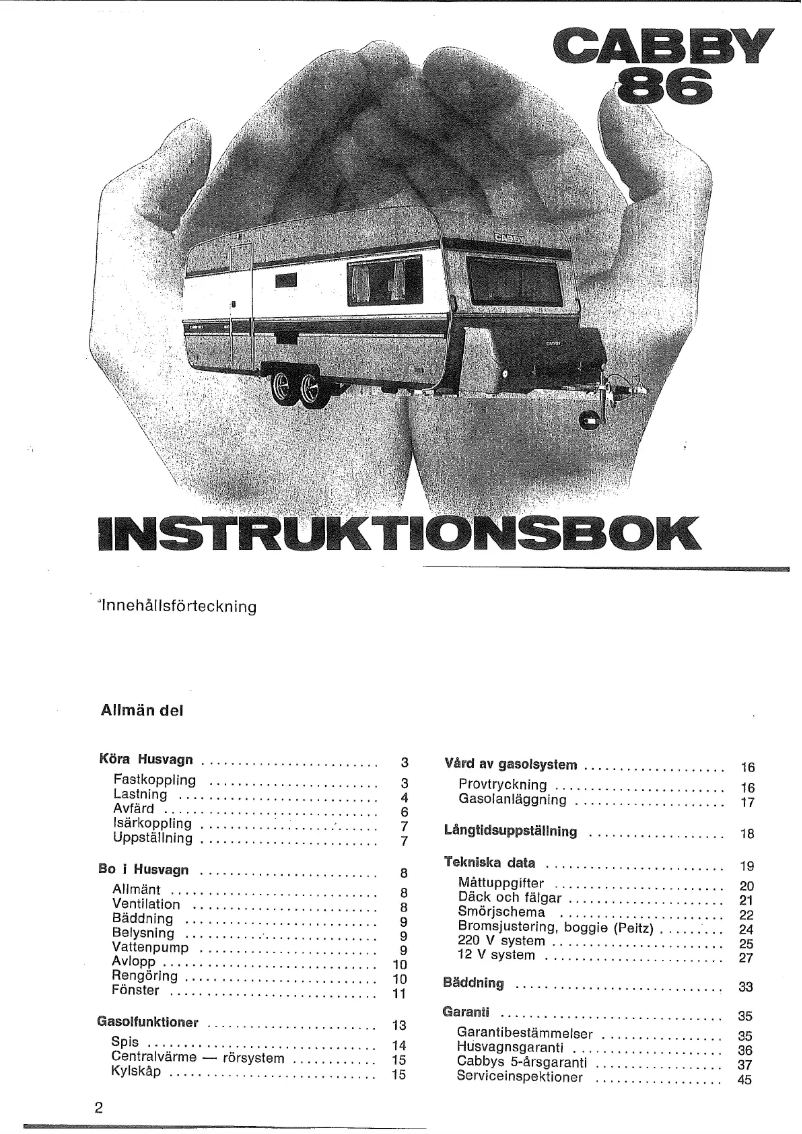 First page image of the manual for 1987