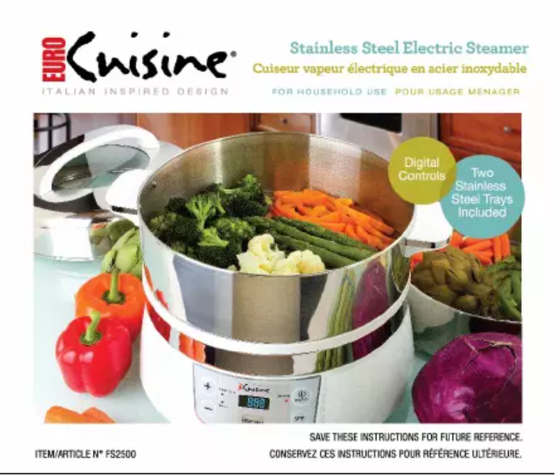 Page 1 of the manual User Manual Euro Cuisine FS2500