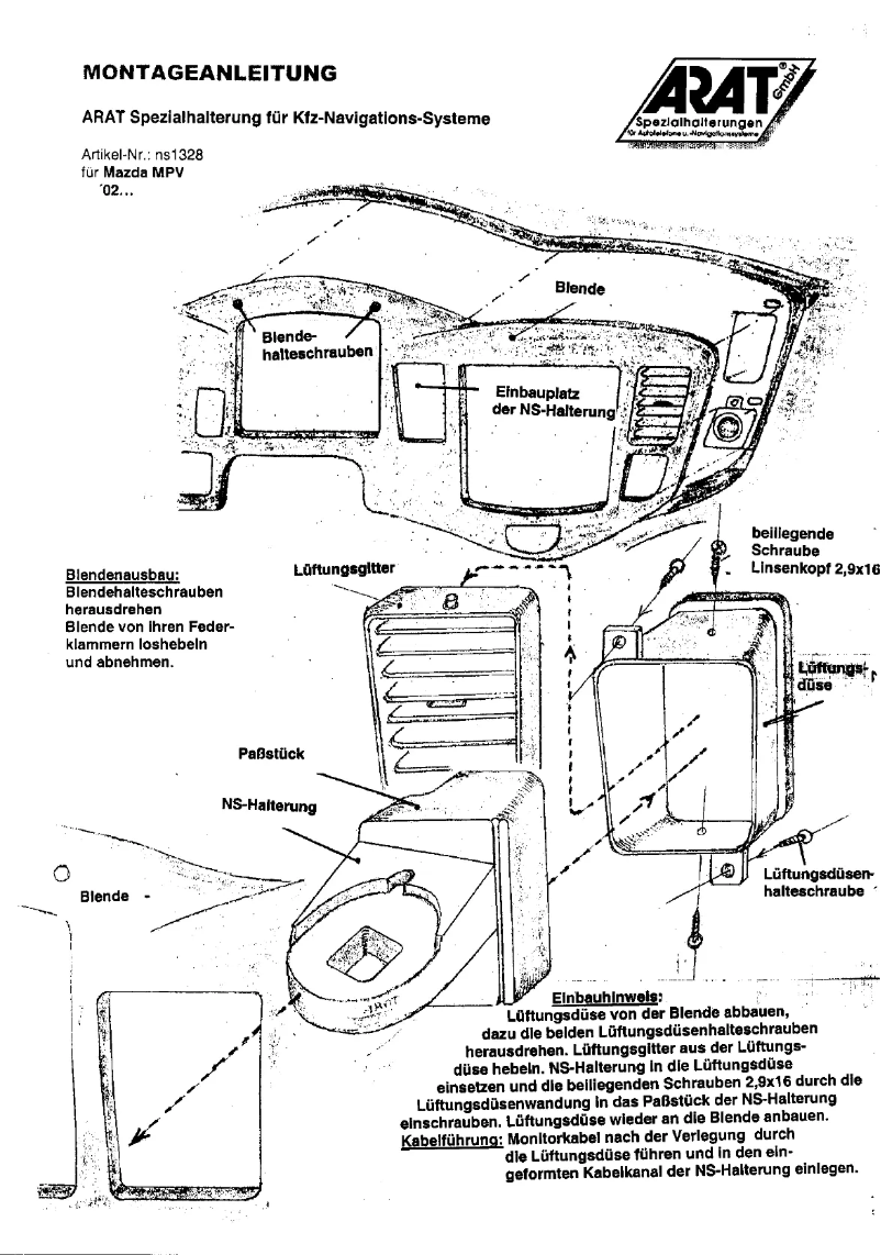 Page 1 of the manual User Manual Arat NS1328