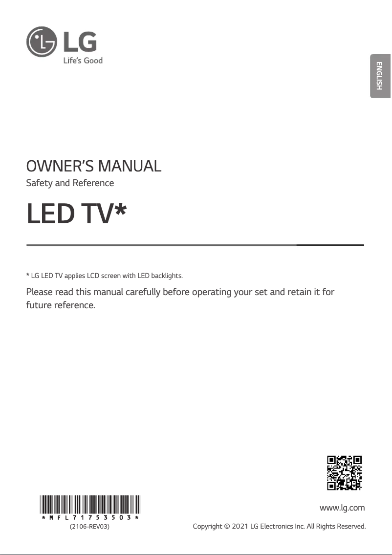 First page image of the manual for 65NANO803PA