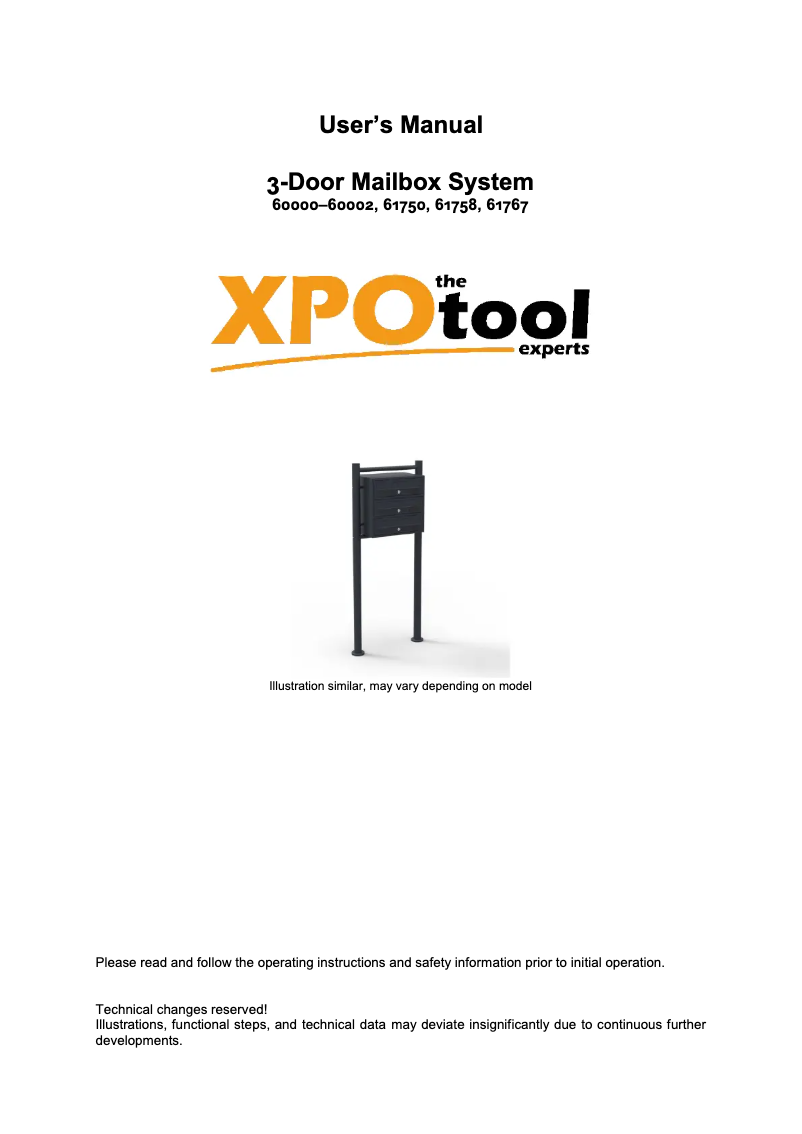 First page image of the manual for 60002