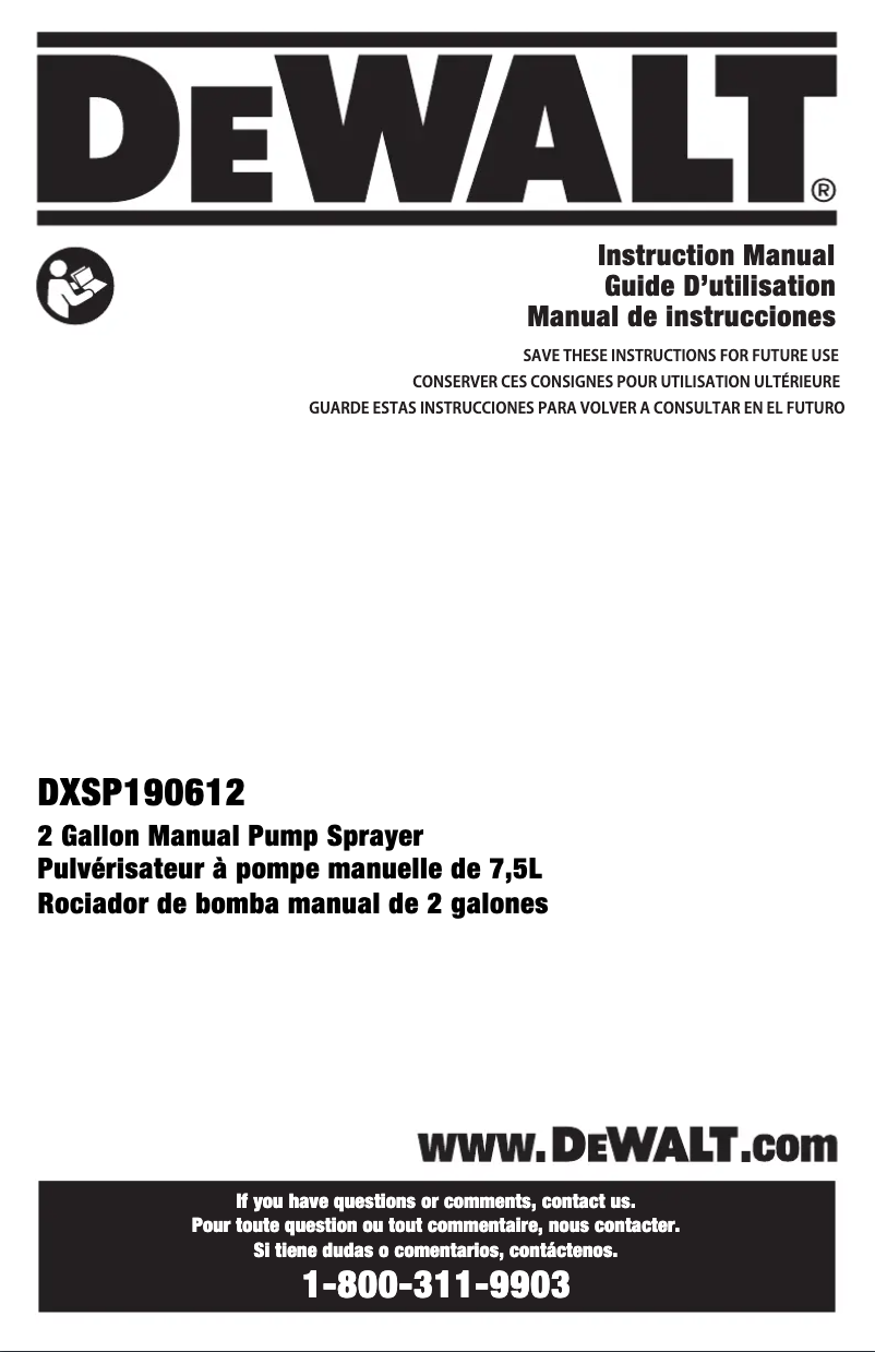 Page 1 of the manual User Manual DeWalt DXSP190612