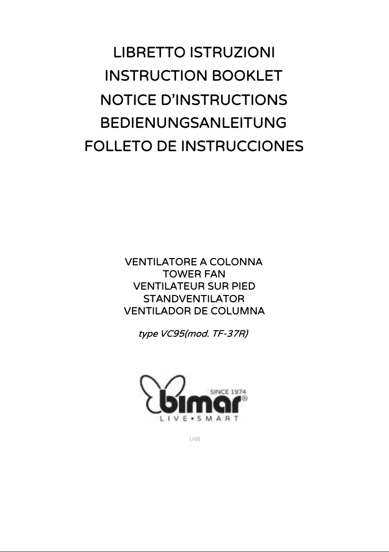 Page 1 of the manual User Manual Bimar VC95