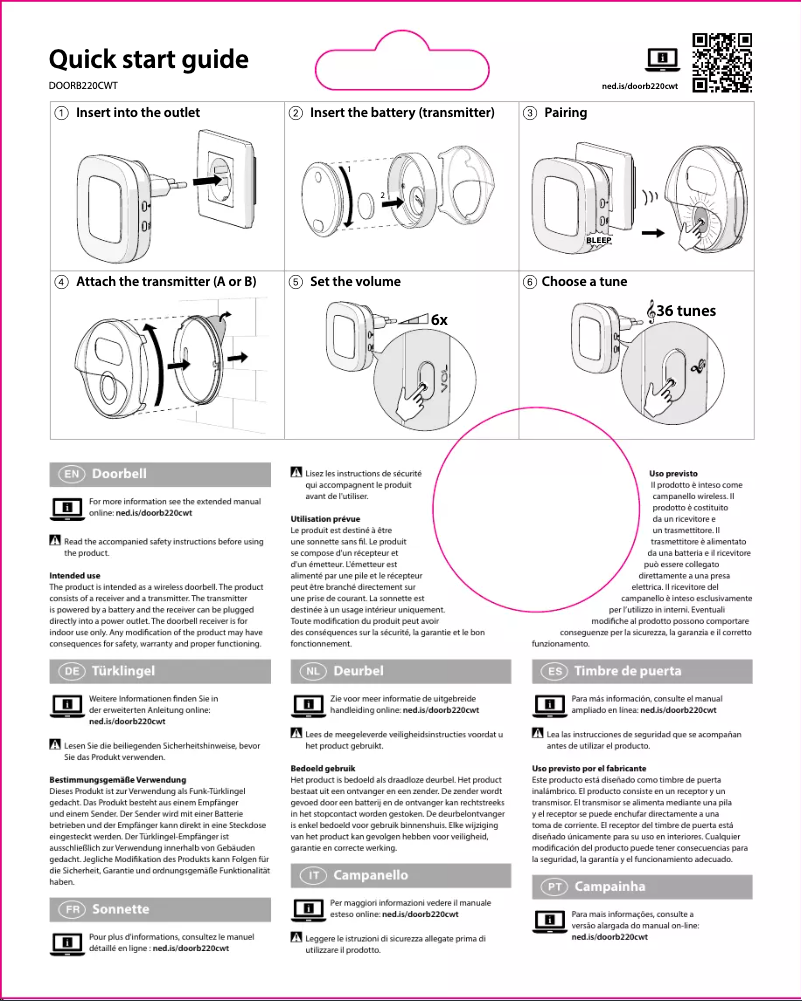 First page image of the manual for DOORB220CWT