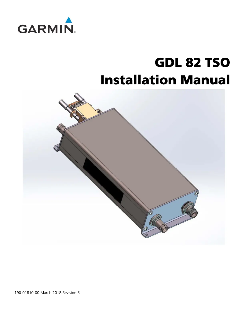 Page 1 of the manual User Manual Garmin GDL 82 TSO