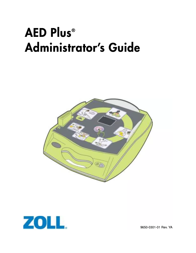 First page image of the manual for AED Plus