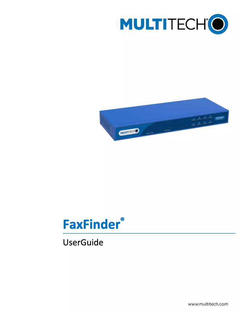 First page image of the manual for FaxFinder