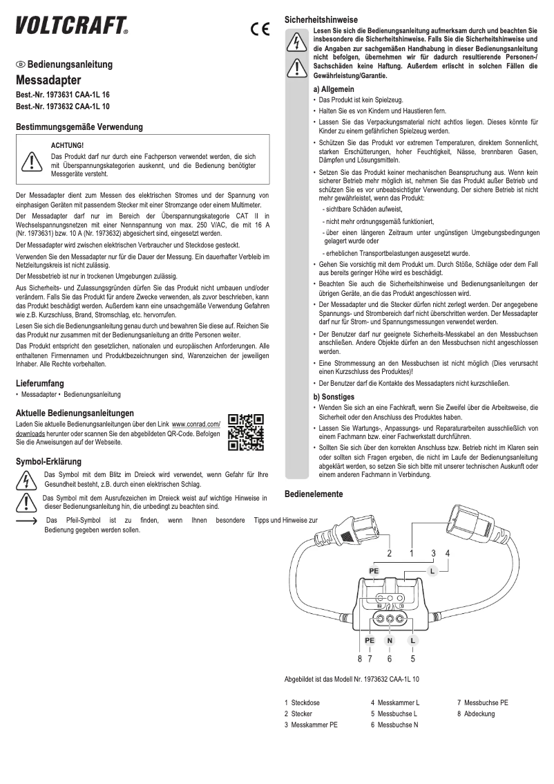 First page image of the manual for CAA-1L