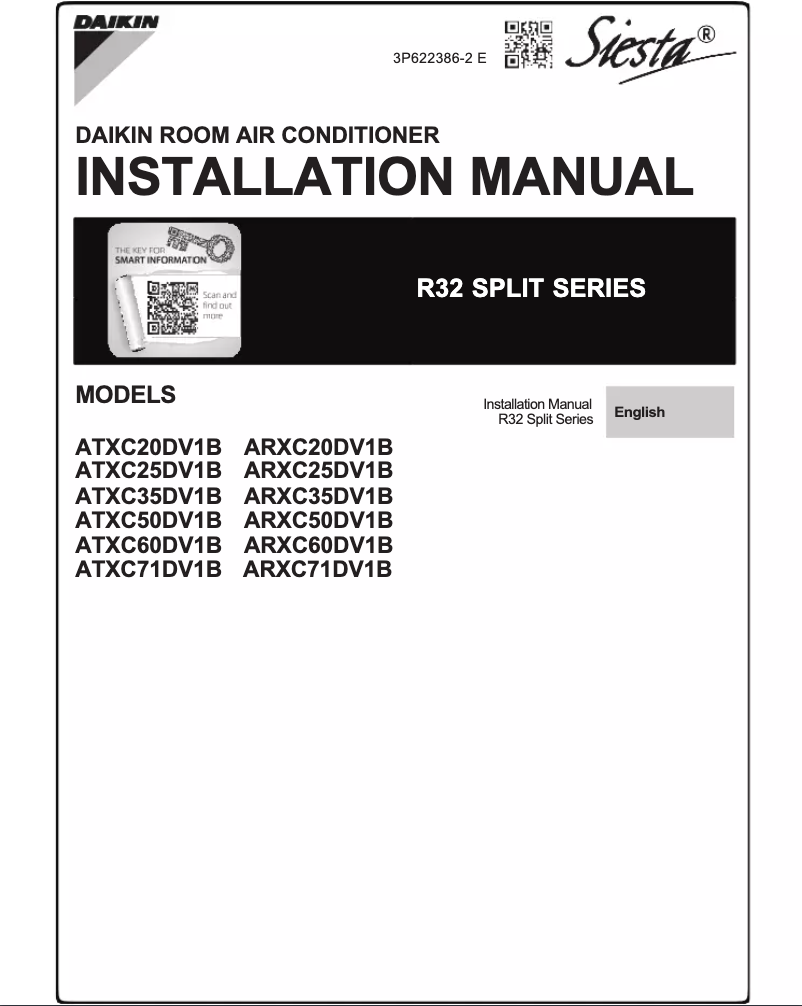 First page image of the manual for ARXC50DV1B