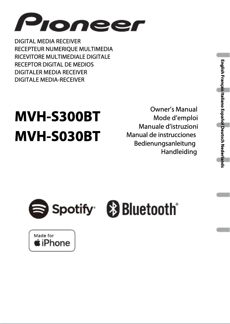 Page 1 of the manual Instruction Manual Pioneer MVH-S030BT