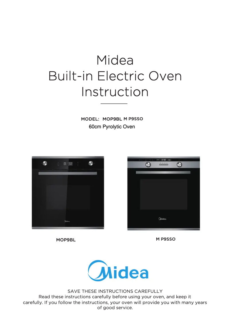 Page 1 of the manual User Manual Midea MOP9BL