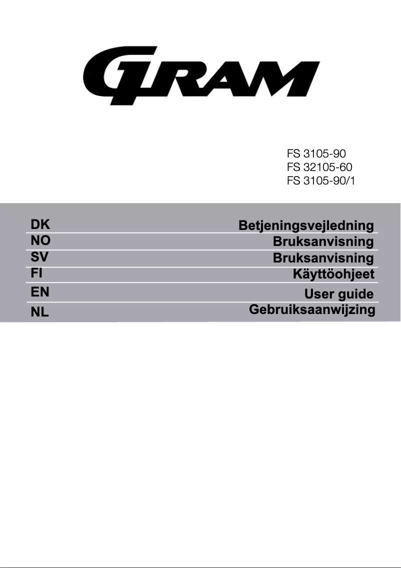 Page 1 of the manual User Manual Gram FS 3105-90/1