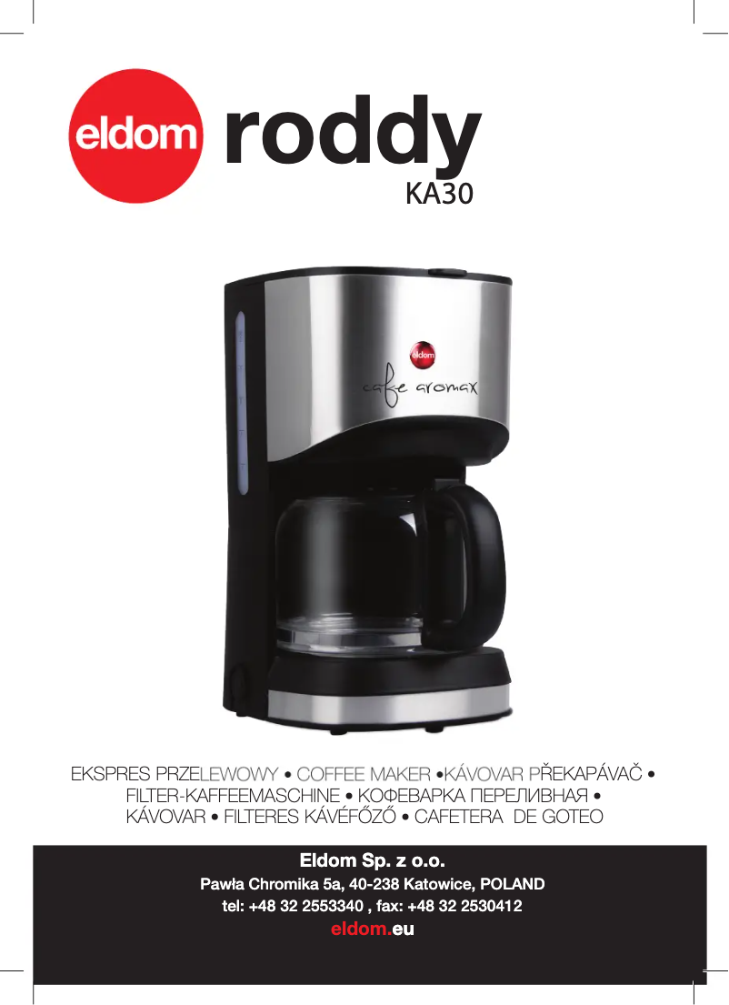 First page image of the manual for RODDY KA30