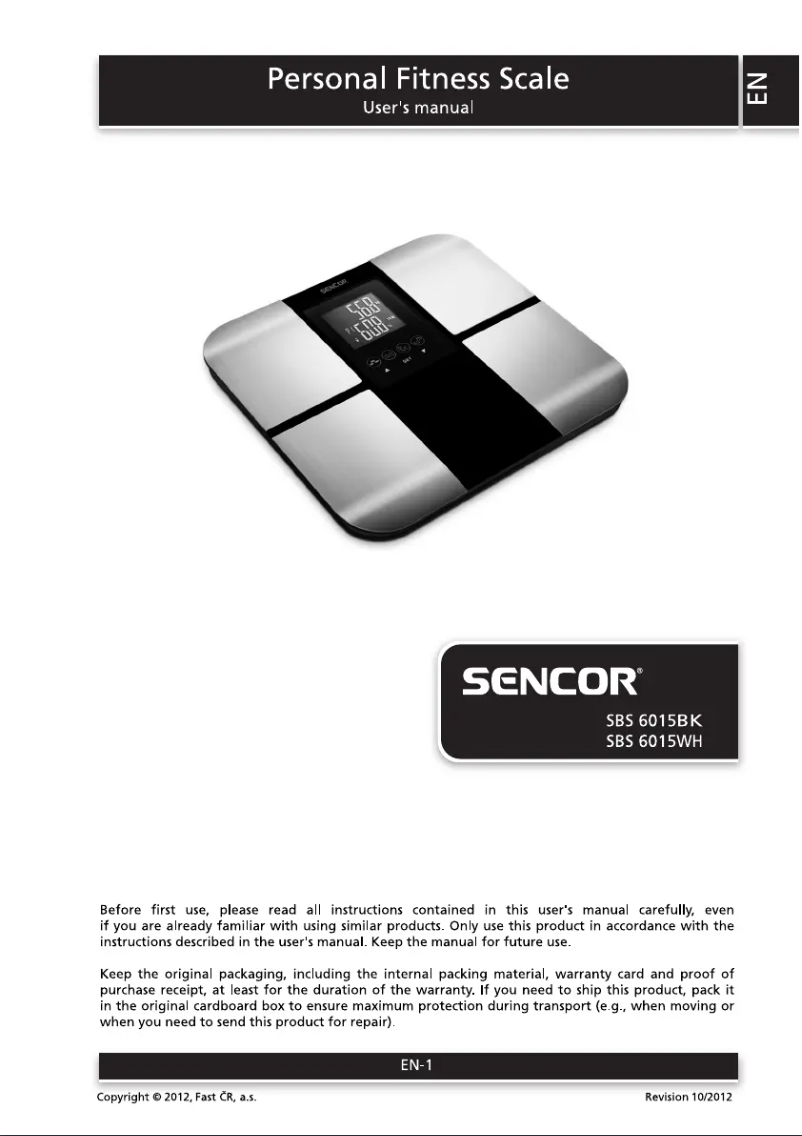 First page image of the manual for SBS 6015BK