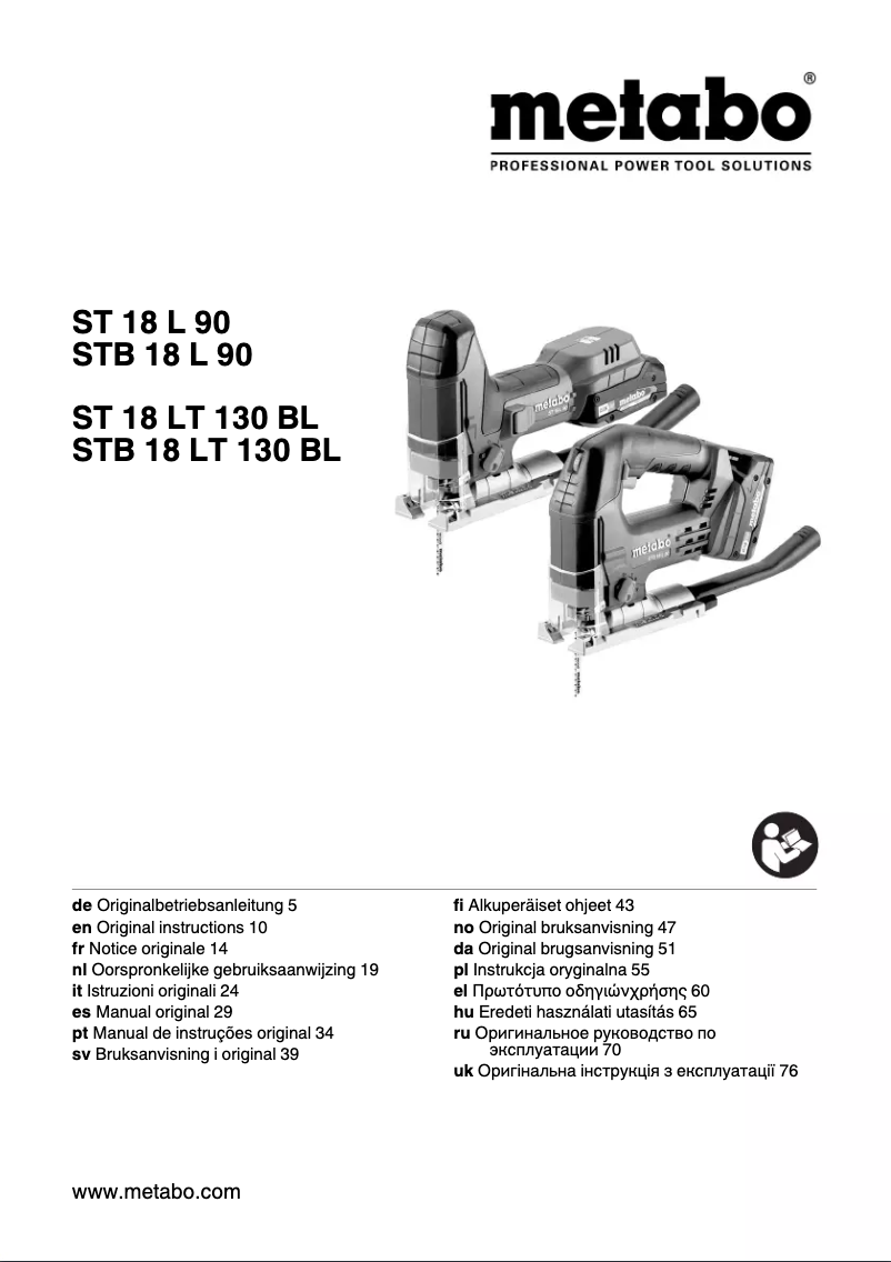 Page 1 of the manual User Manual Metabo STB 18 LT 130 BL