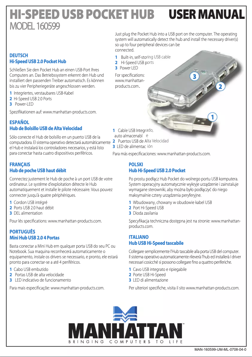 First page image of the manual for 160599