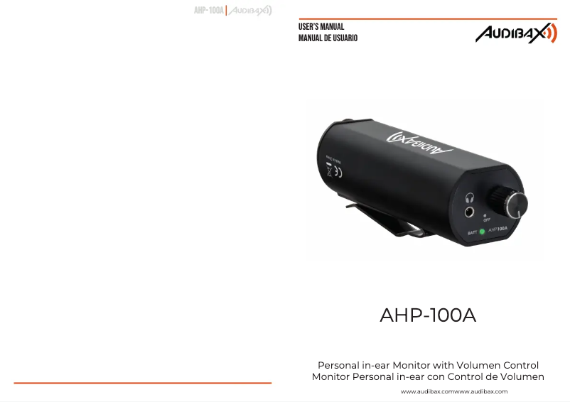 First page image of the manual for AHP-100A