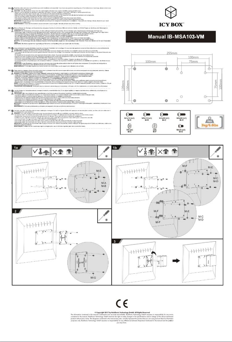 Page 1 of the manual Instruction Manual Icy Box IB-MSA103-VM