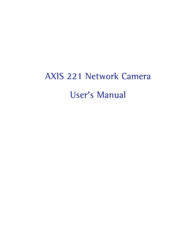 First page image of the manual for 221