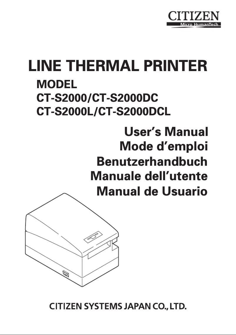 First page image of the manual for CT-S2000