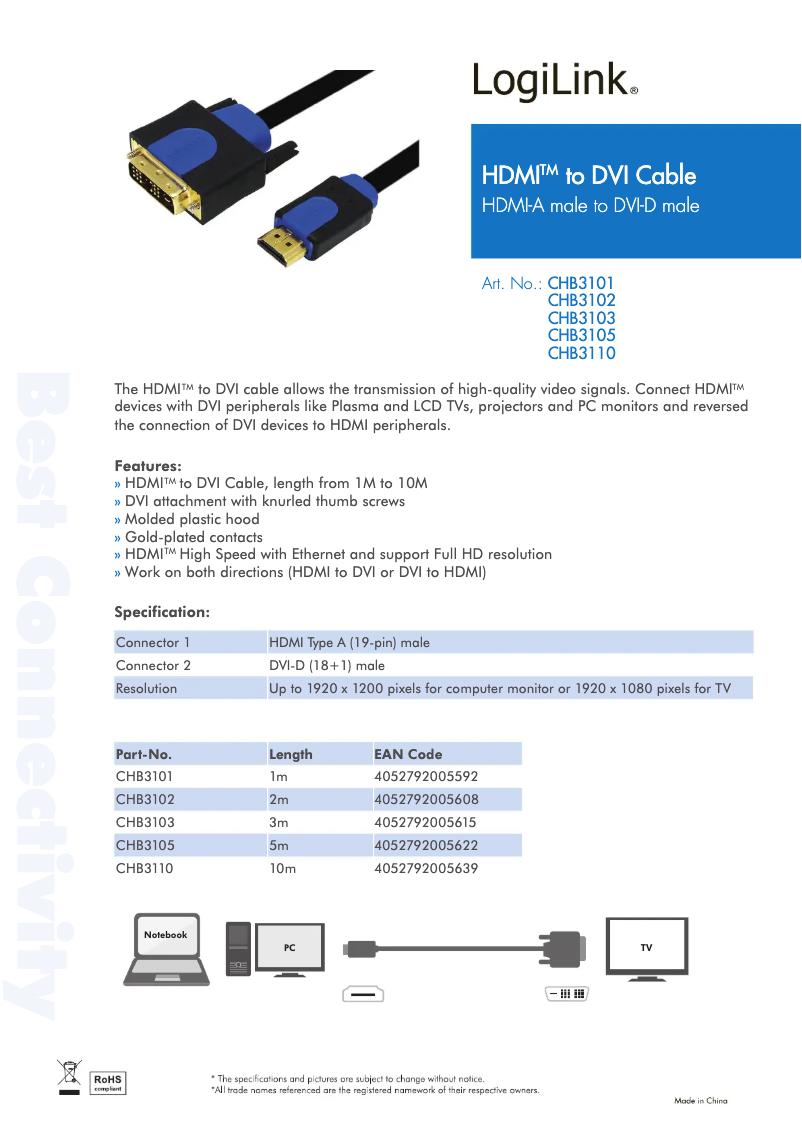 First page image of the manual for CHB3102