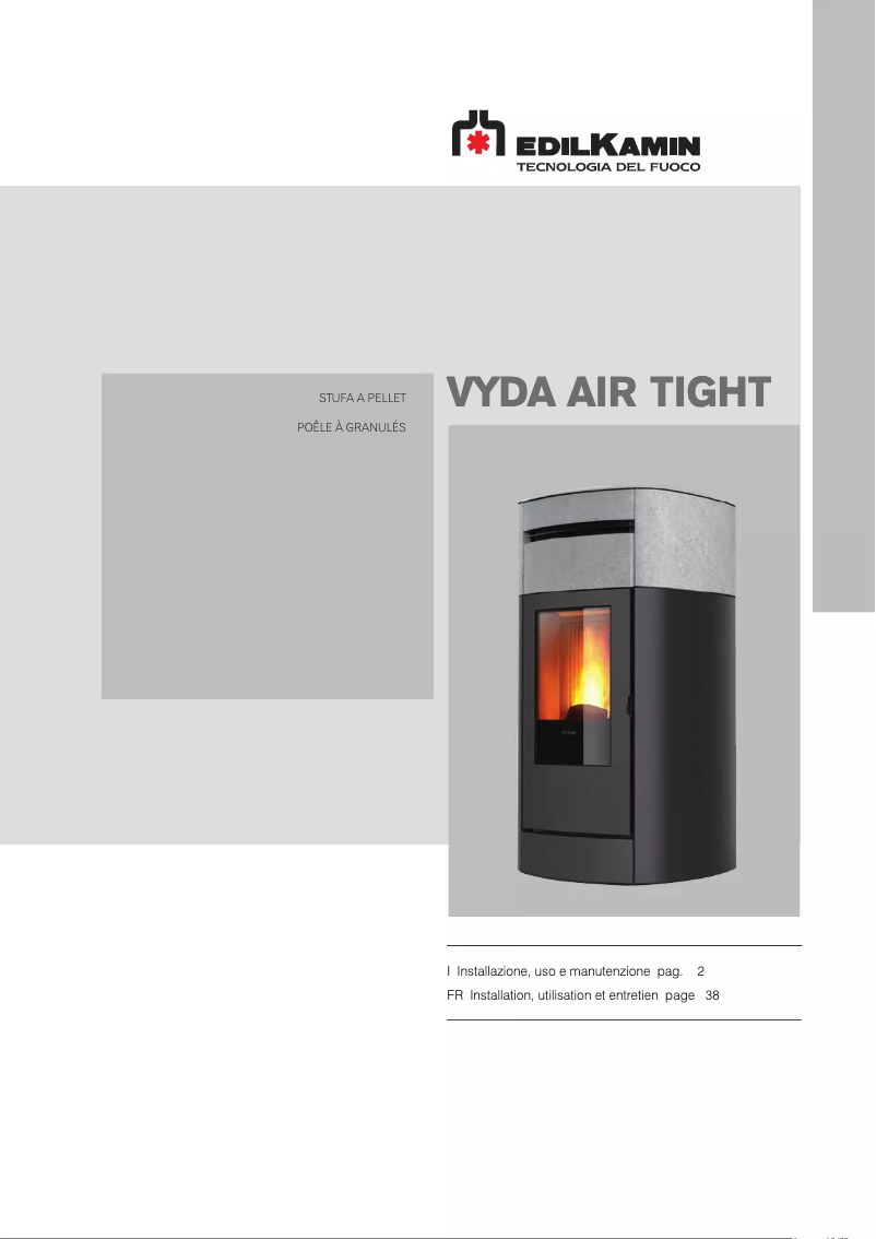 Page 1 of the manual User Manual Edilkamin VYDA Air Tight