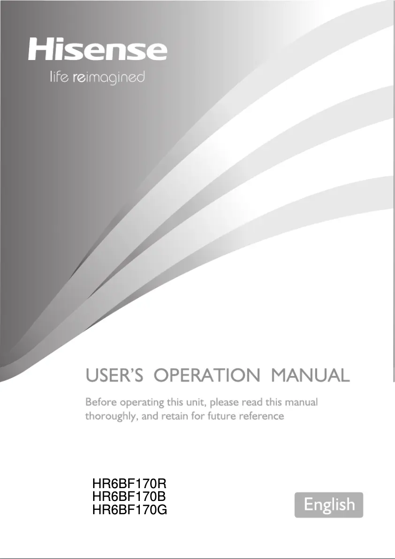 First page image of the manual for HR6BF170R