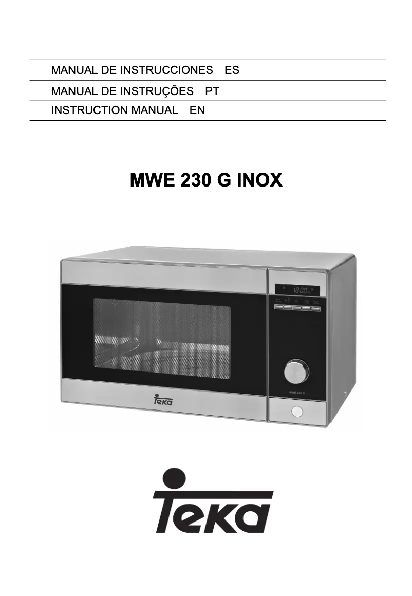 First page image of the manual for MWE 230 G INOX