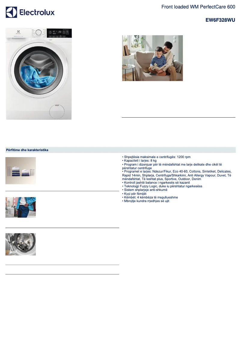 First page image of the manual for EW6F328WU