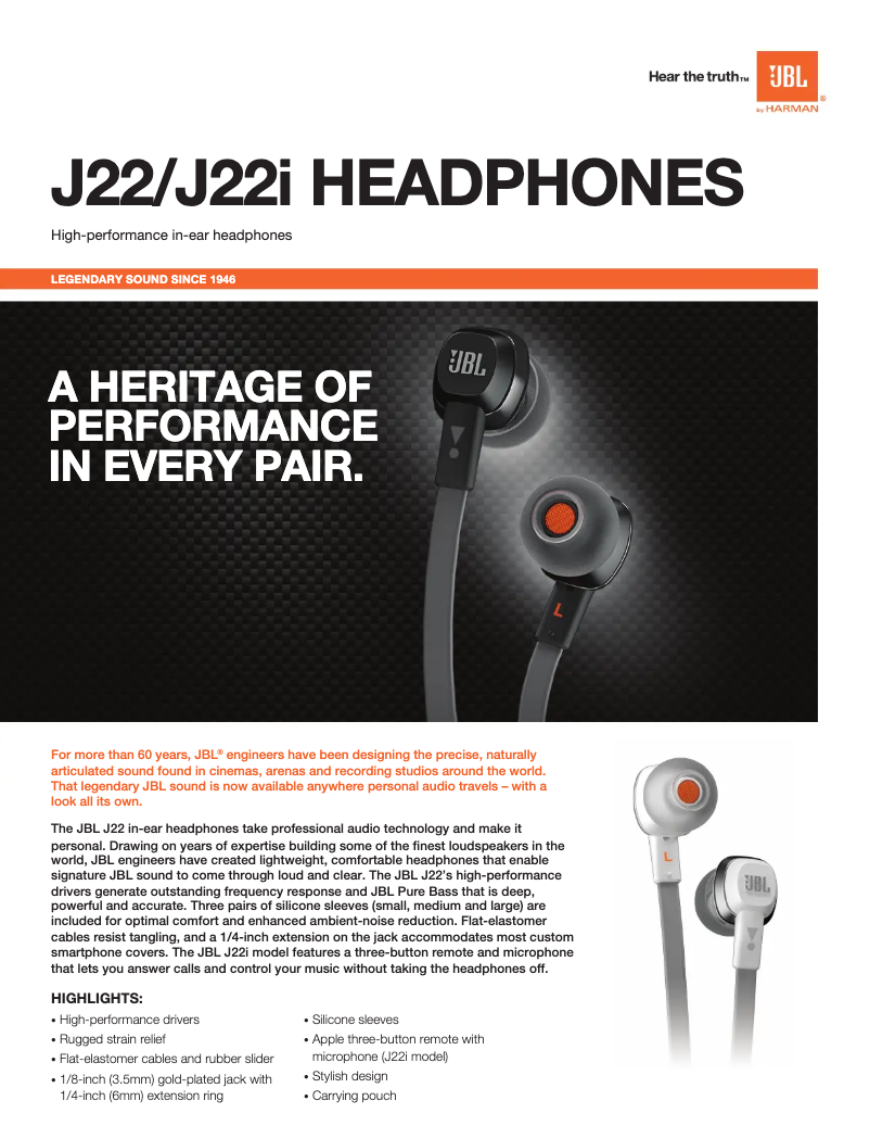 First page image of the manual for J22i