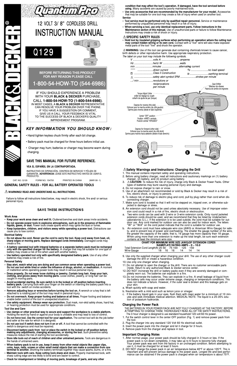 Page 1 of the manual User Manual Black & Decker Q129
