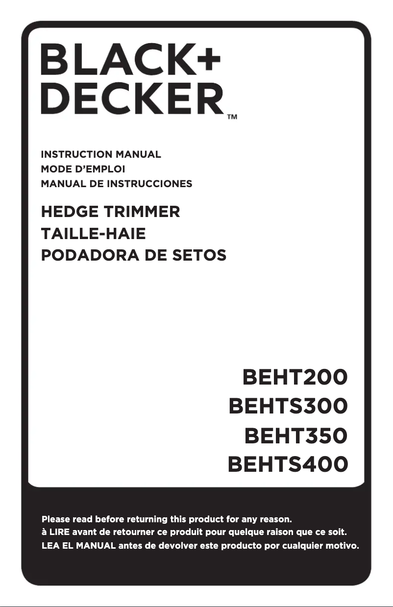 First page image of the manual for BEHT350