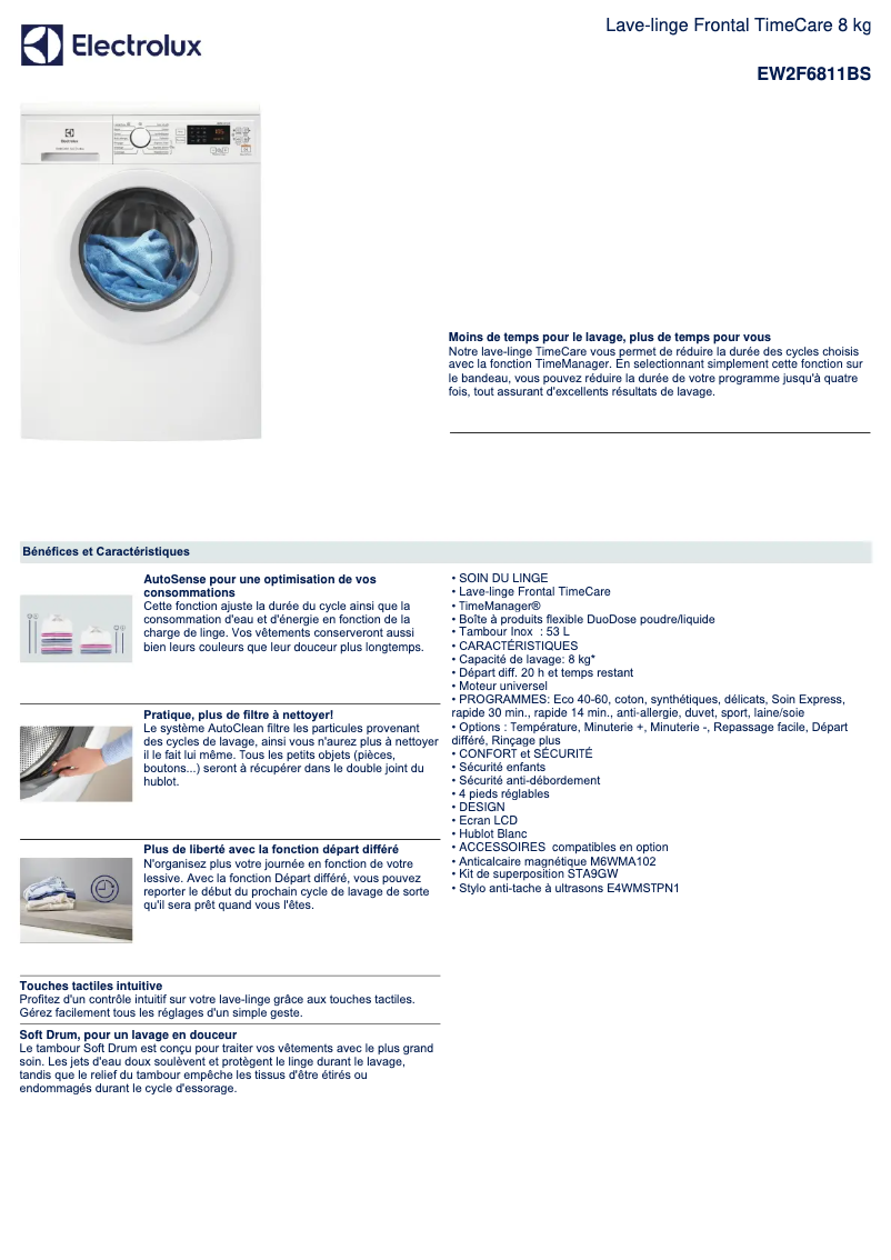 First page image of the manual for EW2F6811BS