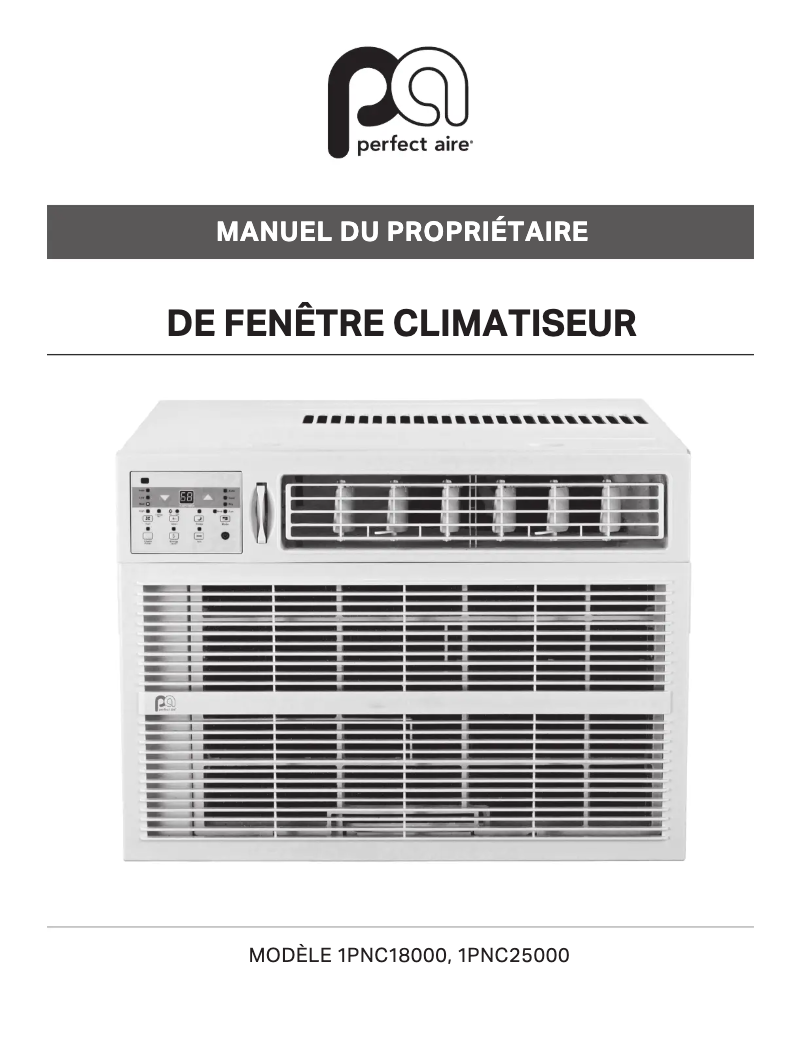 Page 1 of the manual User Manual Perfect Aire 1PNC25000