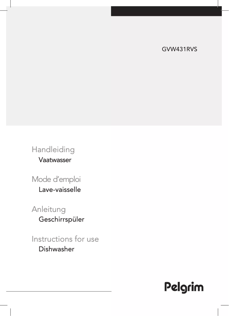 Page 1 of the manual User Manual Pelgrim GVW431RVS