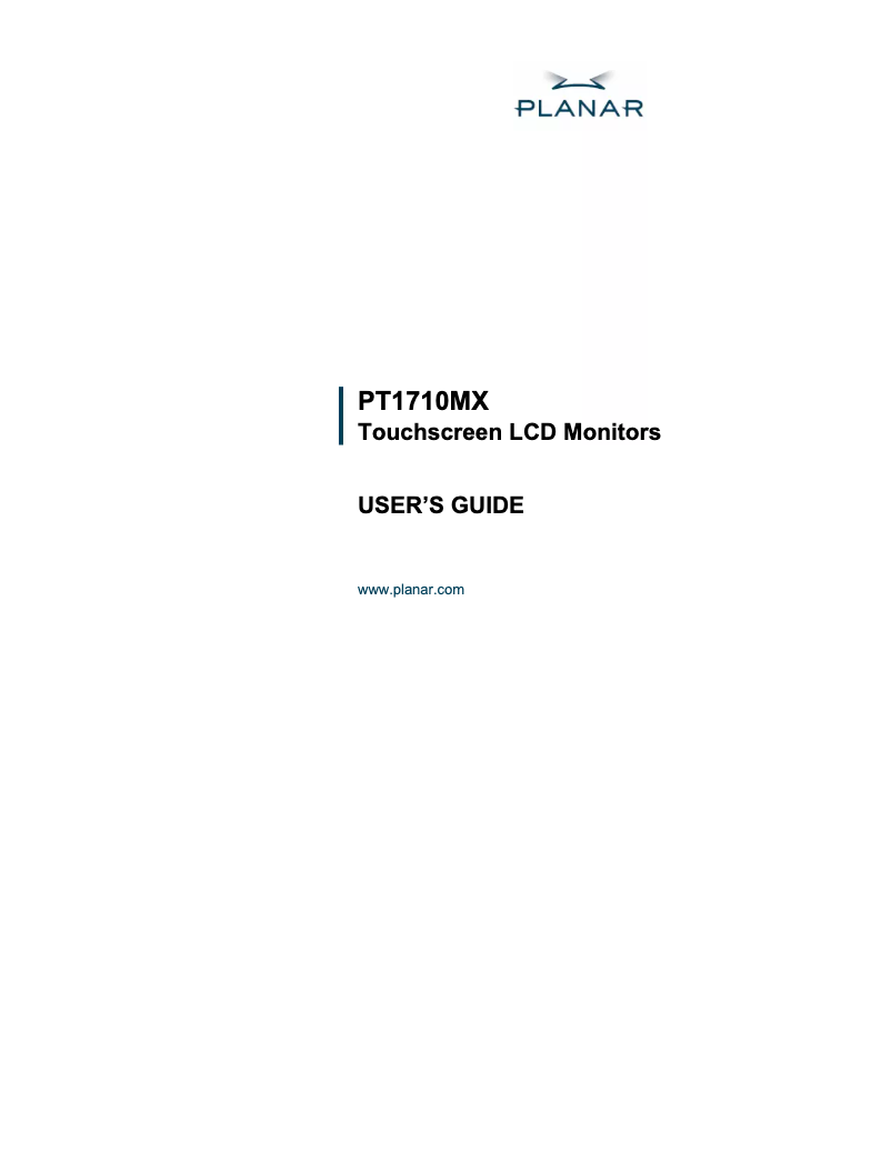 First page image of the manual for PT1710MX