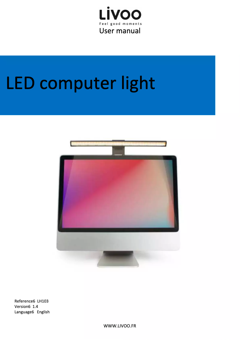 First page image of the manual for LH103