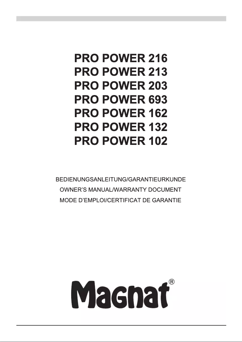 First page image of the manual for Pro Power 693