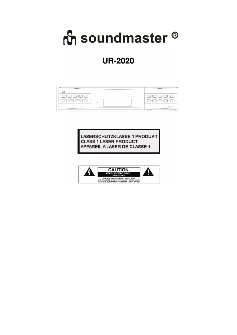 First page image of the manual for UR2020