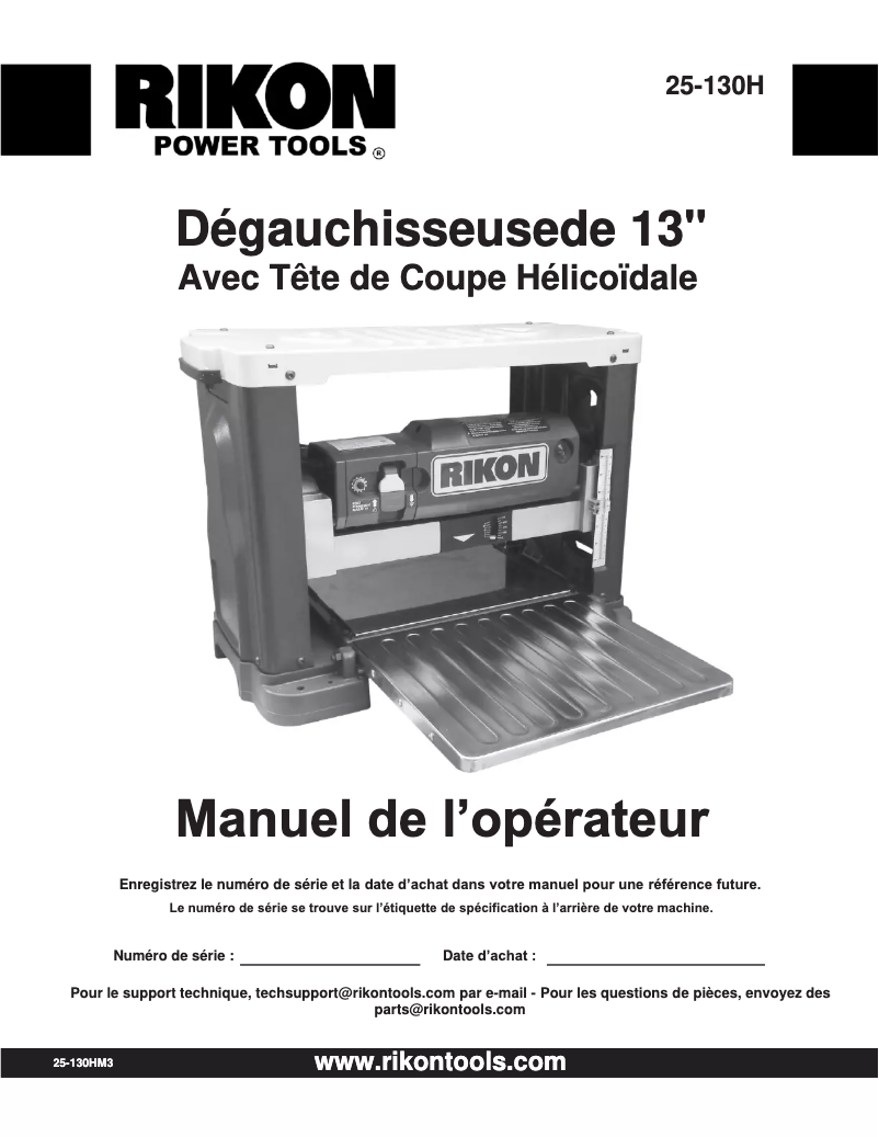 First page image of the manual for 25-130H