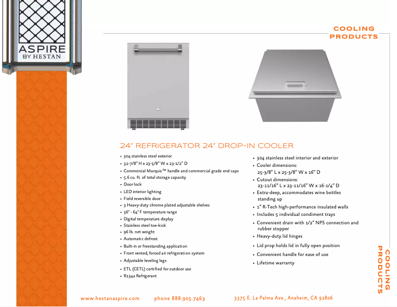 Page 1 of the manual Technical Sheet Hestan ERS24