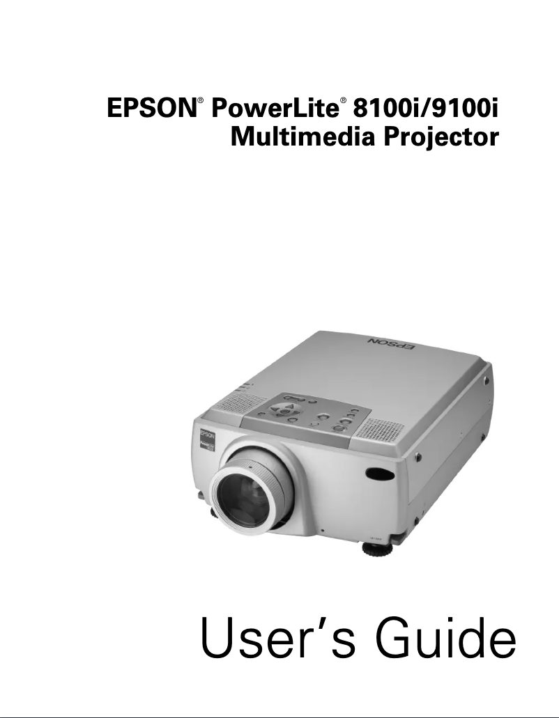 First page image of the manual for PowerLite 8100NL