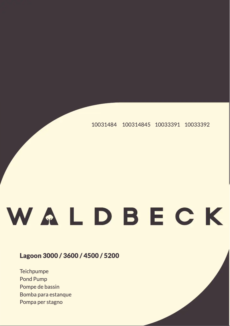 Page 1 of the manual User Manual Waldbeck Lagoon 5200