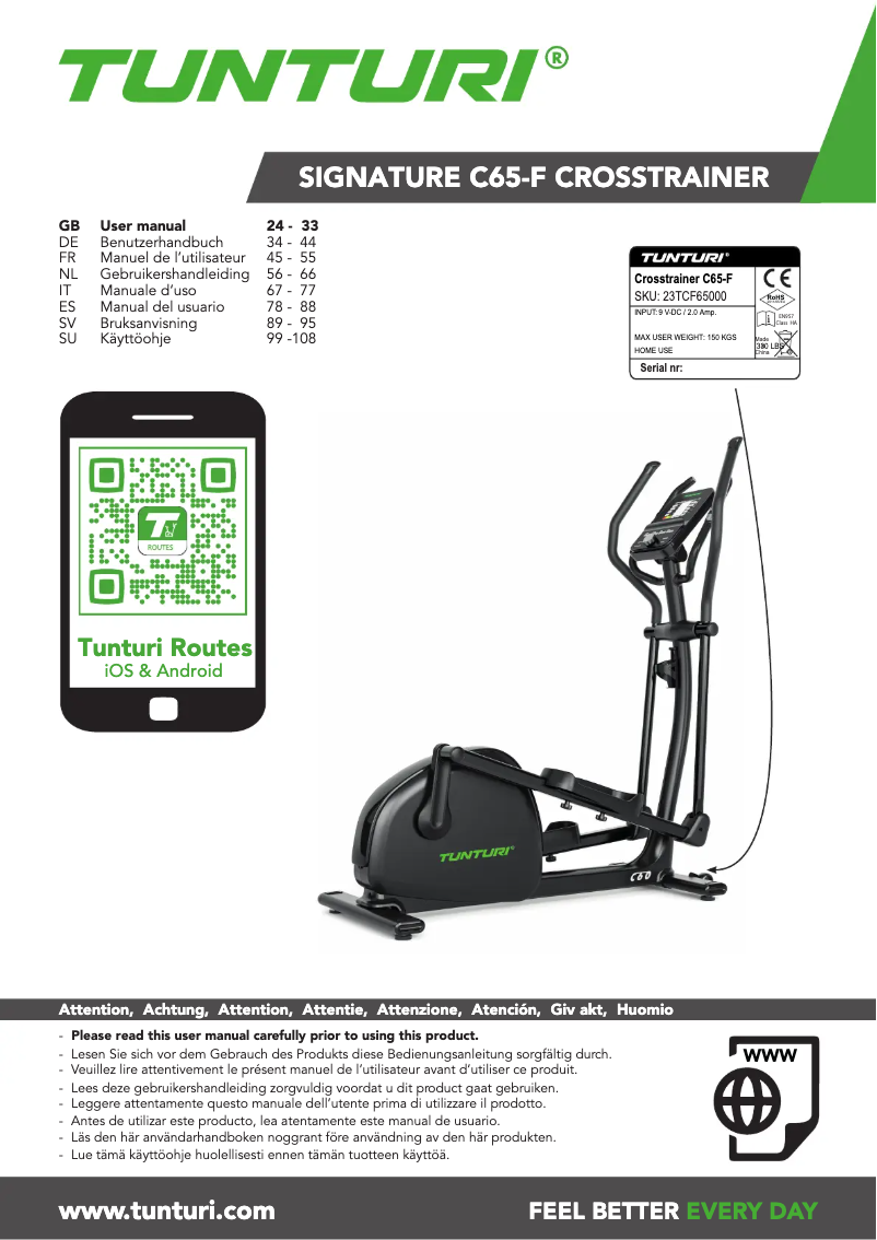 First page image of the manual for Signature C65-F
