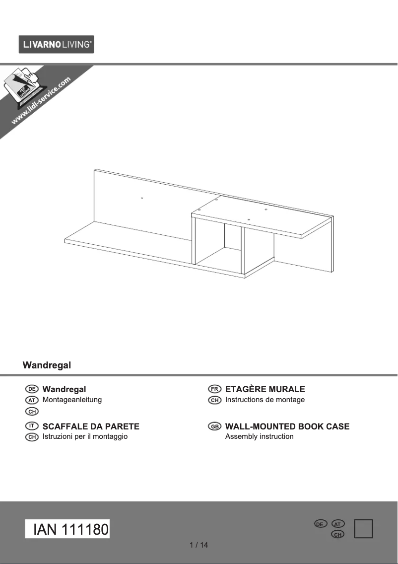 First page image of the manual for IAN 111180