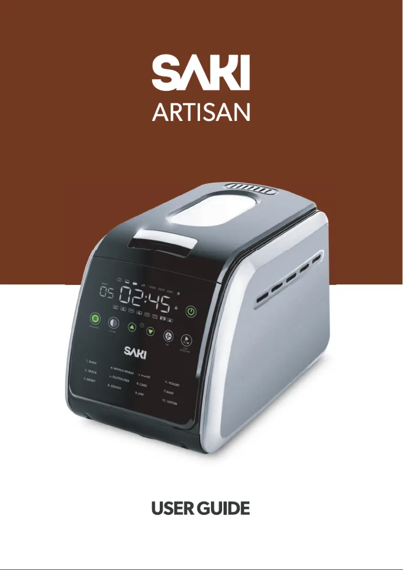 Page 1 of the manual User Manual Saki Artisan BMK-001