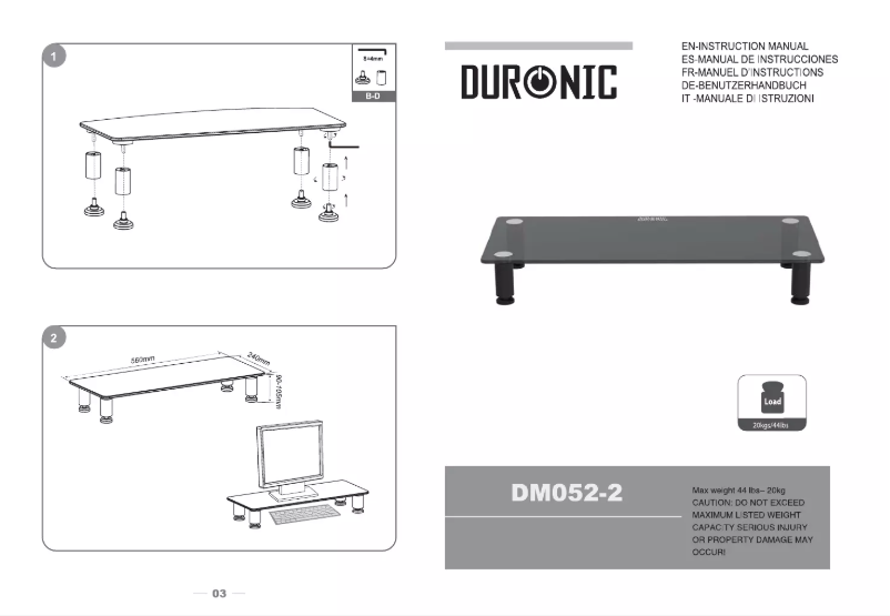 First page image of the manual for DM052-2