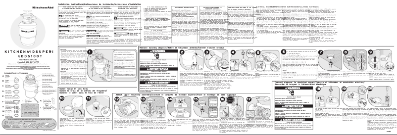 Page 1 of the manual Installation Guide KitchenAid KBDS100T