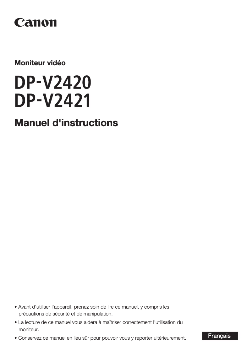 First page image of the manual for DP-V2421